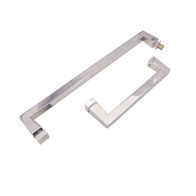 SUS304 Square tube design tempered glass shower door handle